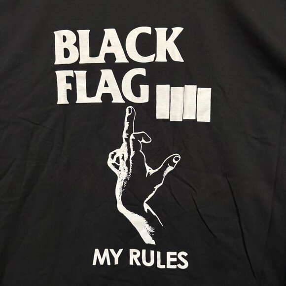 Black Flag “My Rules” Punk Rock Band T-Shirt Size Extra Large - Picture 2 of 4